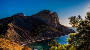 Preview wallpaper island, mountains, sea, trees, landscape
