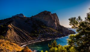 Preview wallpaper island, mountains, sea, trees, landscape