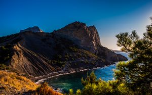 Preview wallpaper island, mountains, sea, trees, landscape