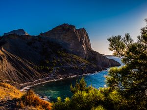 Preview wallpaper island, mountains, sea, trees, landscape