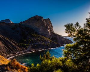 Preview wallpaper island, mountains, sea, trees, landscape