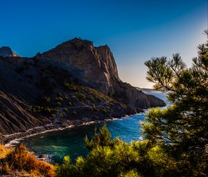 Preview wallpaper island, mountains, sea, trees, landscape