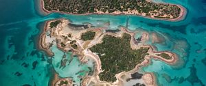 Preview wallpaper island, ocean, aerial view, evia, greece