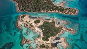 Preview wallpaper island, ocean, aerial view, evia, greece