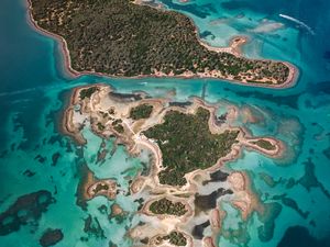 Preview wallpaper island, ocean, aerial view, evia, greece