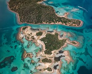 Preview wallpaper island, ocean, aerial view, evia, greece