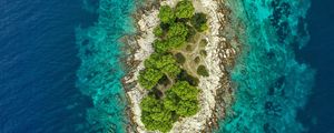 Preview wallpaper island, ocean, aerial view, water, trees