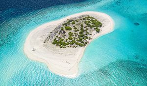 Preview wallpaper island, ocean, aerial view, water, land