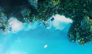 Preview wallpaper island, ocean, aerial view, rocks, plants, thailand