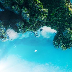 Preview wallpaper island, ocean, aerial view, rocks, plants, thailand