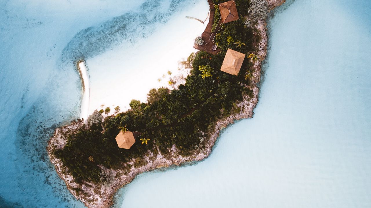 Wallpaper island, ocean, aerial view, water, tropics