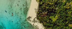 Preview wallpaper island, ocean, beach, aerial view