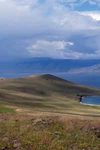 Preview wallpaper island, ocean, coast, mountains, land, water