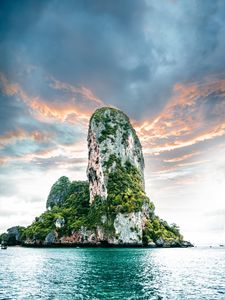 Preview wallpaper island, ocean, rock, vegetation