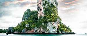 Preview wallpaper island, ocean, rock, vegetation