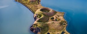 Preview wallpaper island, ocean, sky, aerial view