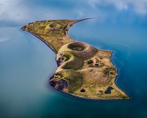 Preview wallpaper island, ocean, sky, aerial view