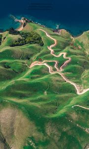 Preview wallpaper island, ocean, top view, durville island, new zealand