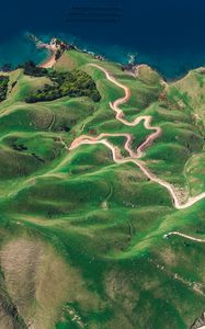 Preview wallpaper island, ocean, top view, durville island, new zealand