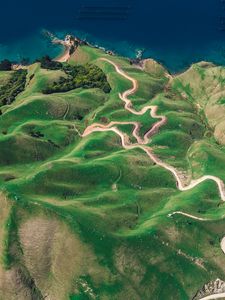 Preview wallpaper island, ocean, top view, durville island, new zealand