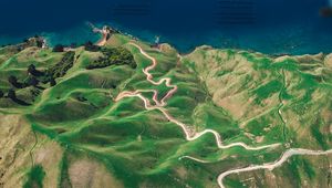 Preview wallpaper island, ocean, top view, durville island, new zealand