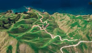 Preview wallpaper island, ocean, top view, durville island, new zealand