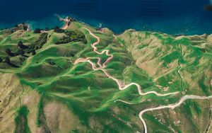 Preview wallpaper island, ocean, top view, durville island, new zealand