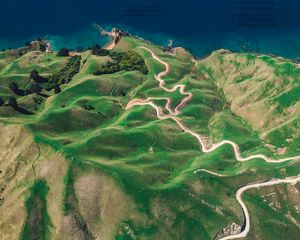 Preview wallpaper island, ocean, top view, durville island, new zealand