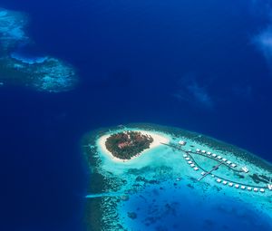 Preview wallpaper island, ocean, top view, tropics, paradise, bay