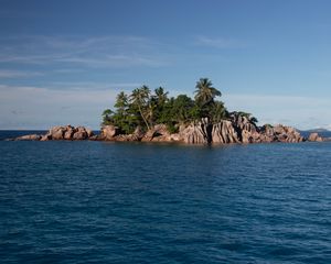 Preview wallpaper island, palm trees, sea, landscape