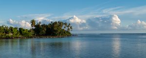 Preview wallpaper island, palm trees, sea, clouds, landscape, nature