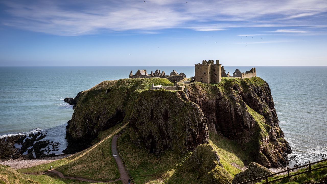 Wallpaper island, rock, castle, sea