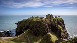 Preview wallpaper island, rock, castle, sea