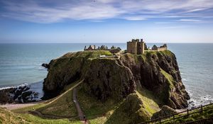 Preview wallpaper island, rock, castle, sea