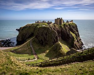 Preview wallpaper island, rock, castle, sea