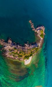 Preview wallpaper island, rocks, aerial view, relief, ocean