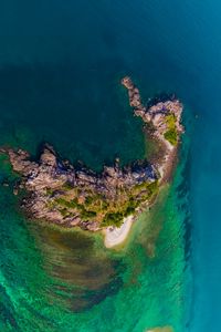 Preview wallpaper island, rocks, aerial view, relief, ocean