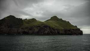 Preview wallpaper island, rocks, sea, grass