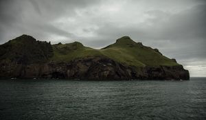 Preview wallpaper island, rocks, sea, grass