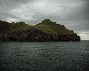 Preview wallpaper island, rocks, sea, grass