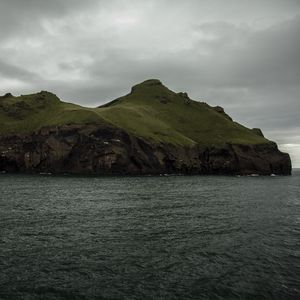 Preview wallpaper island, rocks, sea, grass