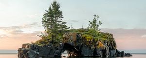 Preview wallpaper island, rocks, sea, trees, arch