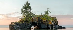 Preview wallpaper island, rocks, sea, trees, arch