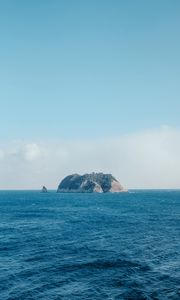 Preview wallpaper island, rocks, sea, water, waves, nature