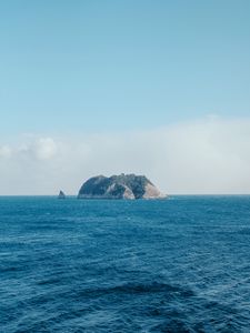 Preview wallpaper island, rocks, sea, water, waves, nature