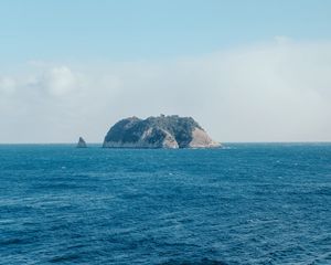 Preview wallpaper island, rocks, sea, water, waves, nature