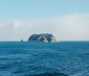 Preview wallpaper island, rocks, sea, water, waves, nature