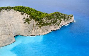 Preview wallpaper island, rocks, sea, water, aerial view