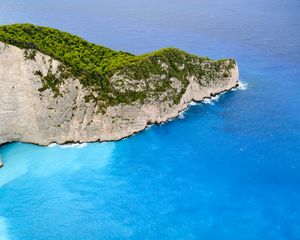 Preview wallpaper island, rocks, sea, water, aerial view