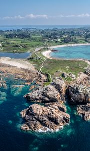 Preview wallpaper island, rocks, stones, sea, landscape, nature